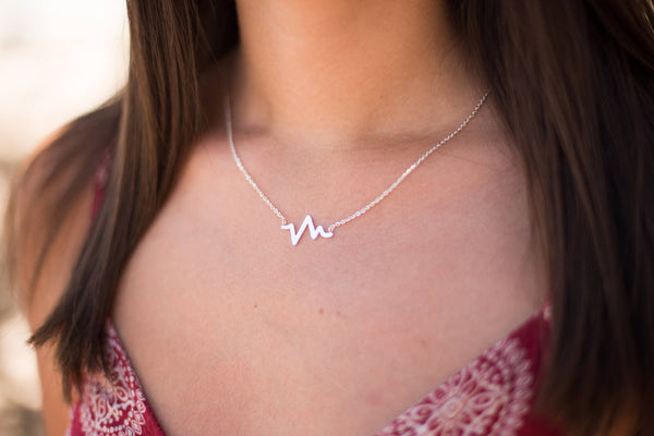 EKG Heartbeat Necklace 14k Gold Plated, Nurse Gift, Doctor Jewelry, EMT Gift, Medical Graduation