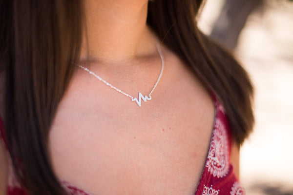 EKG Heartbeat Necklace 14k Gold Plated, Nurse Gift, Doctor Jewelry, EMT Gift, Medical Graduation
