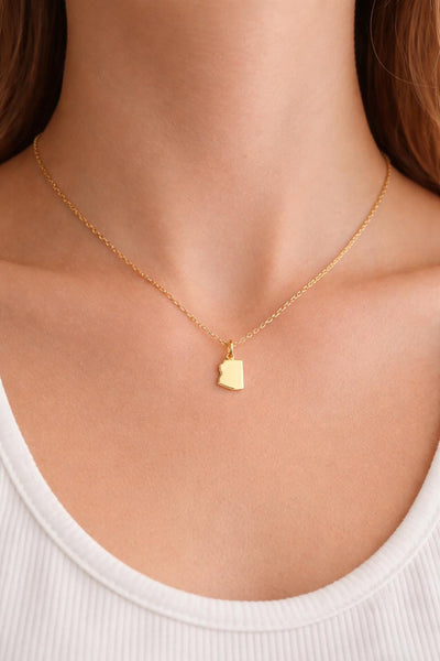 Gold Arizona State Necklace, Moving Away Gift