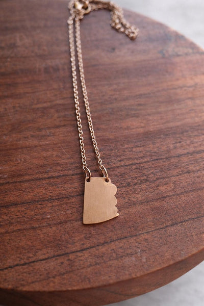 Gold Arizona State Necklace, Moving Away Gift