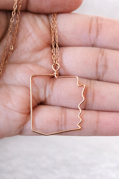 Arizona State Heart Necklace, Dainty Gold State Jewelry, Moving Away Gift