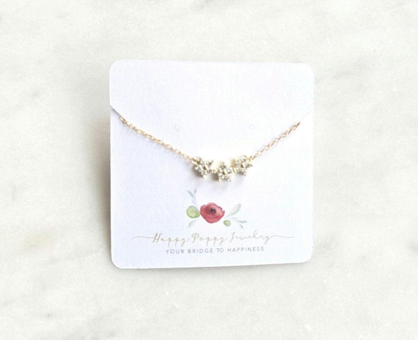 Tiny Gold Necklace, Dainty Gold Necklace, Moissanite Necklace, Simple Necklace, Minimalist Necklace, Gifts for her, dainty necklace