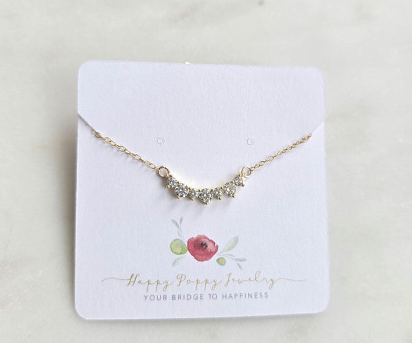 Tiny Gold Necklace, Dainty Gold Necklace, CZ diamond Necklace, Simple Necklace, Minimalist Necklace, Gifts for her, dainty necklace