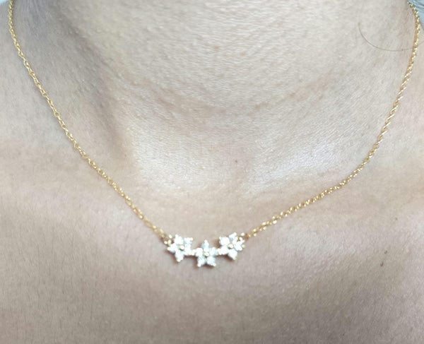 Tiny Gold Necklace, Dainty Gold Necklace, Moissanite Necklace, Simple Necklace, Minimalist Necklace, Gifts for her, dainty necklace
