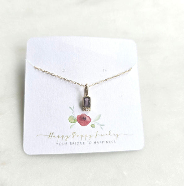 14k Gold Filled Birthstone Necklace, Minimalist Dainty Layering Chain, Everyday Jewelry, birthday,  gemstone birth month jewelry