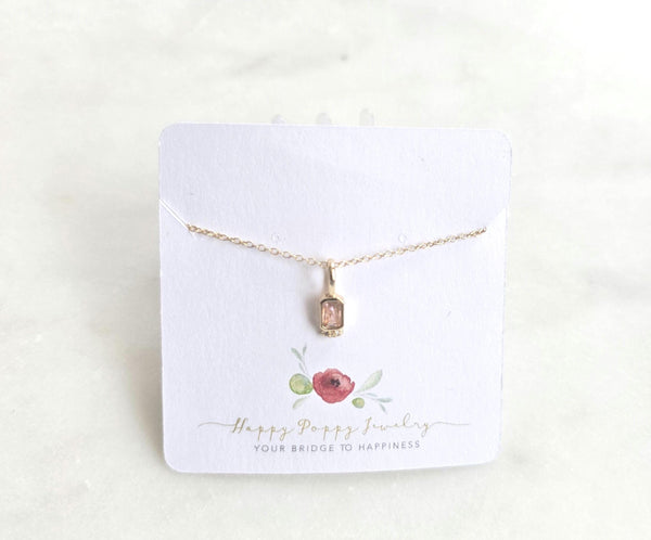 14k Gold Filled Birthstone Necklace, Minimalist Dainty Layering Chain, Everyday Jewelry, birthday,  gemstone birth month jewelry