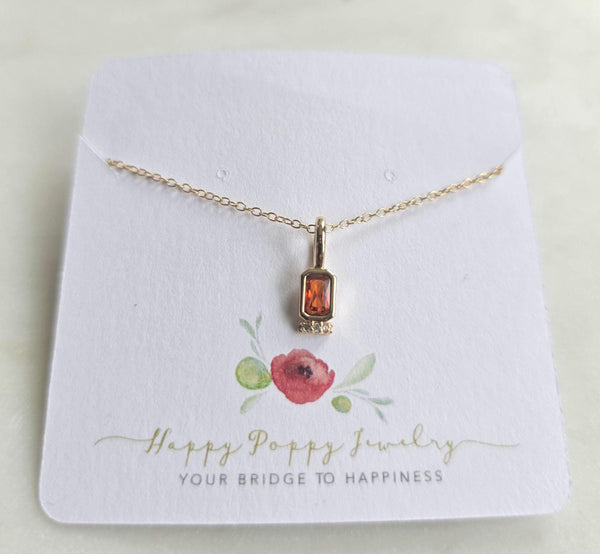 14k Gold Filled Birthstone Necklace, Minimalist Dainty Layering Chain, Everyday Jewelry, birthday,  gemstone birth month jewelry