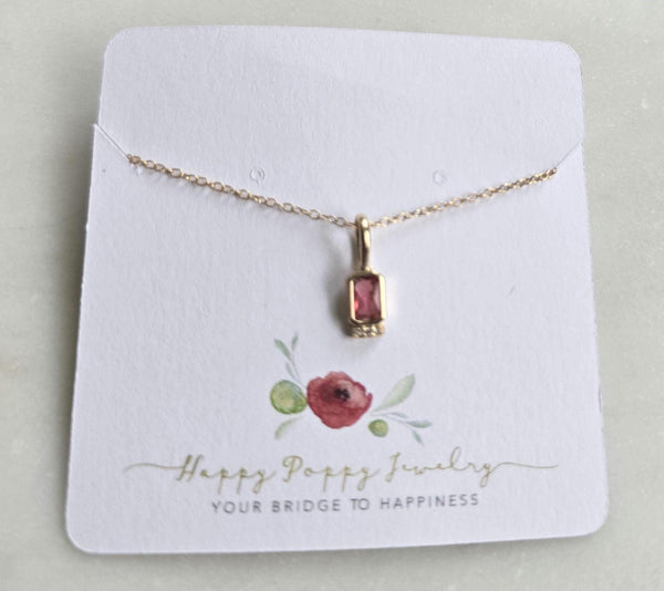 14k Gold Filled Birthstone Necklace, Minimalist Dainty Layering Chain, Everyday Jewelry, birthday,  gemstone birth month jewelry
