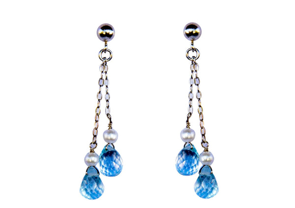 Aquamarine earrings, Light blue earrings, Silver earrings, Dangle earrings, long earrings, elegant earrings, simple earrings, bridal earring
