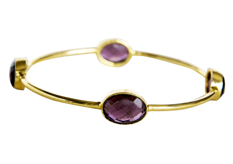 Aliana Amethyst Bangle - Happy Poppy Jewelry