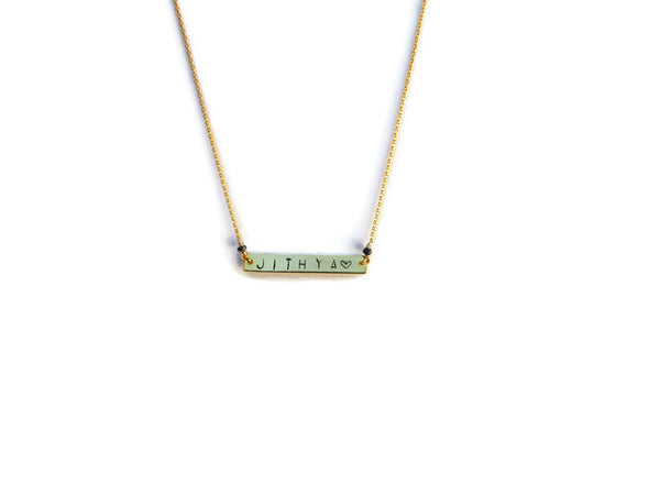 Personalized Bar Necklace - Happy Poppy Jewelry