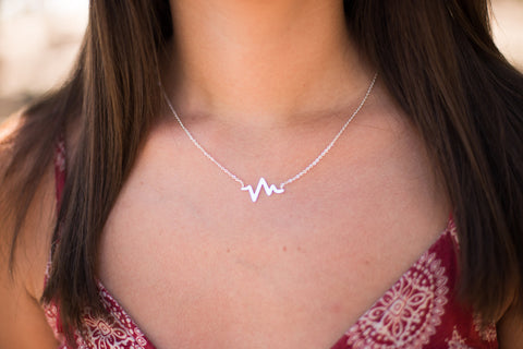 Heartbeat/EKG Necklace - Happy Poppy Jewelry
