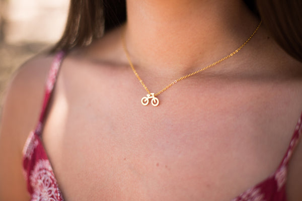 Bleu Bike Charm Necklace - Happy Poppy Jewelry