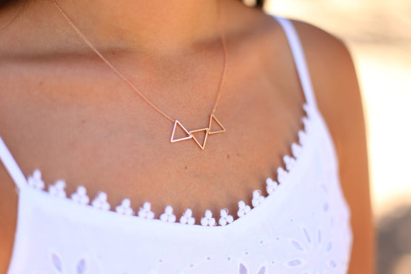 Tina Triangle charm Necklace - Happy Poppy Jewelry
