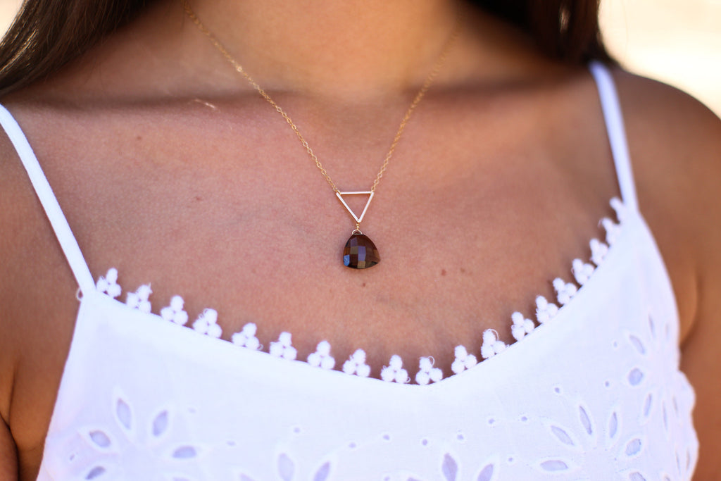 Dainty Triangle Charm Necklace - Happy Poppy Jewelry