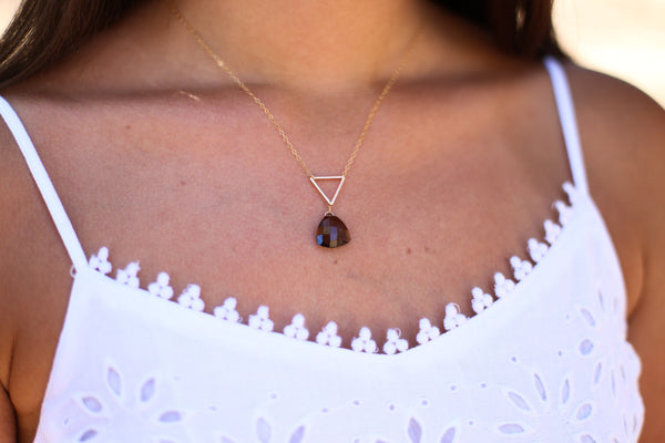 Tiara Triangle Charm Necklace - Happy Poppy Jewelry