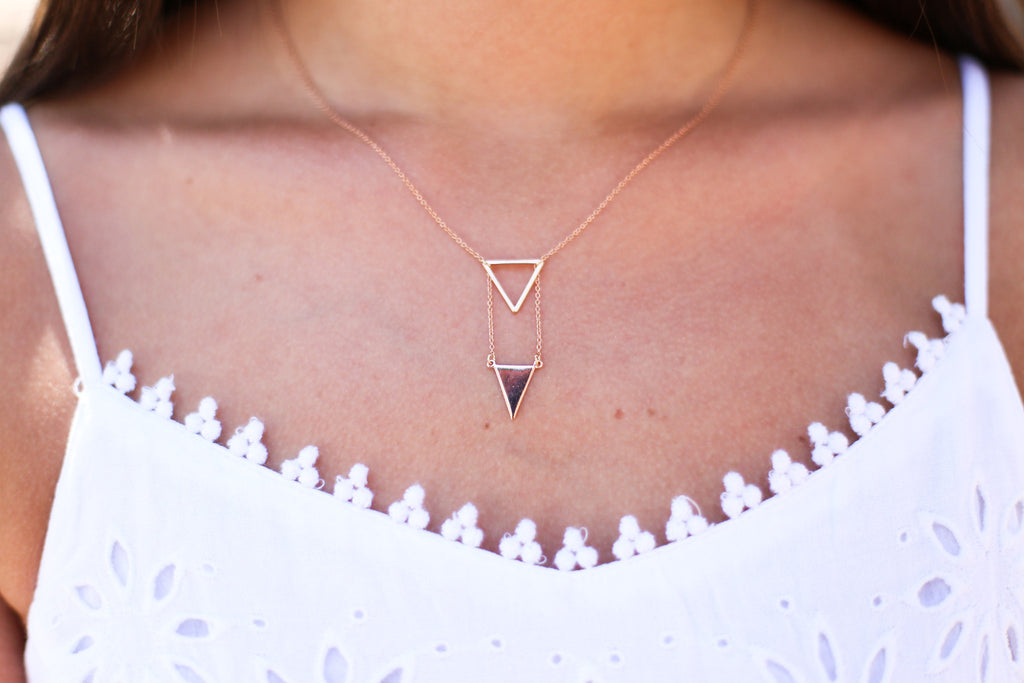 Tia Layered Triangle Necklace - Happy Poppy Jewelry