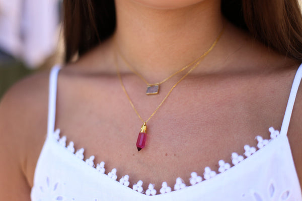 Prisha Druzy Necklace - Happy Poppy Jewelry