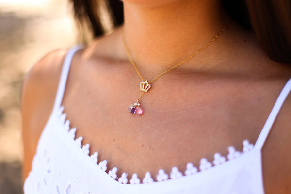 Priya Princess crown charm necklace - Happy Poppy Jewelry