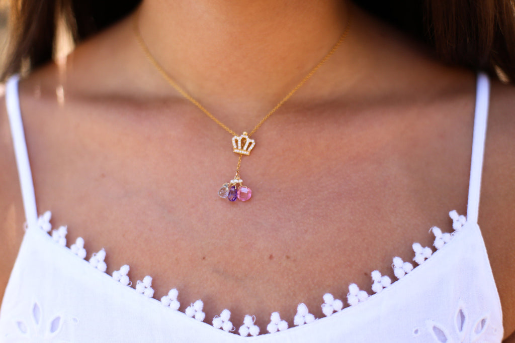 Priya Princess crown charm necklace - Happy Poppy Jewelry