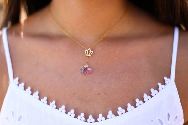 Priya Princess crown charm necklace - Happy Poppy Jewelry