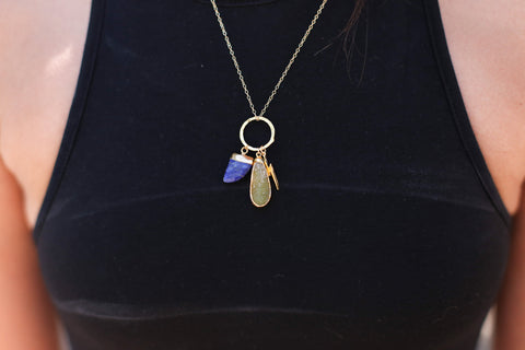 Brooke Clustered Gemstone Pendant - Happy Poppy Jewelry