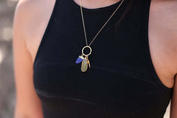 Brooke Clustered Gemstone Pendant - Happy Poppy Jewelry