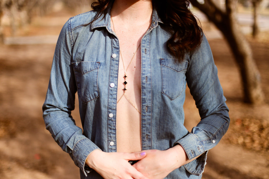 Dina Enamel Body Chain - Happy Poppy Jewelry