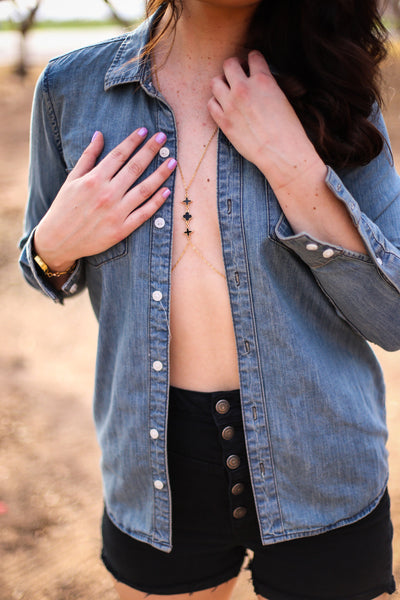 Dina Enamel Body Chain - Happy Poppy Jewelry